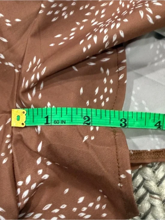 NWOT Brown and White Short Sleeve Romper - Picture 7 of 7